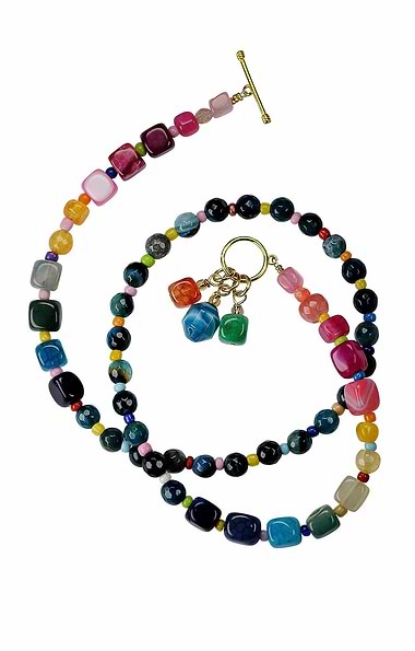 Arran Bay Multi Agate Charm Necklace