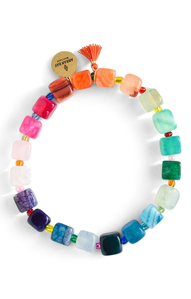 Arran Bay Multi-Agate Bracelet with Charm