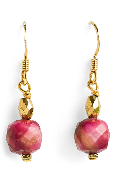 Arran Bay Ruby Tiger's Eye Earrings