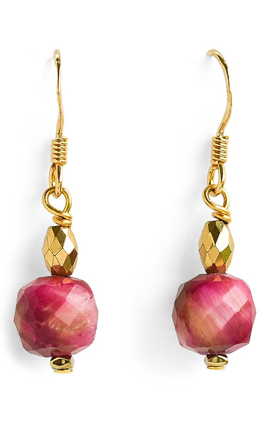 Arran Bay Ruby Tiger's Eye Earrings