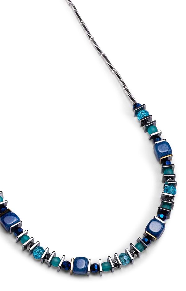 Arran Bay Blue Agate Frosted Glass Necklace