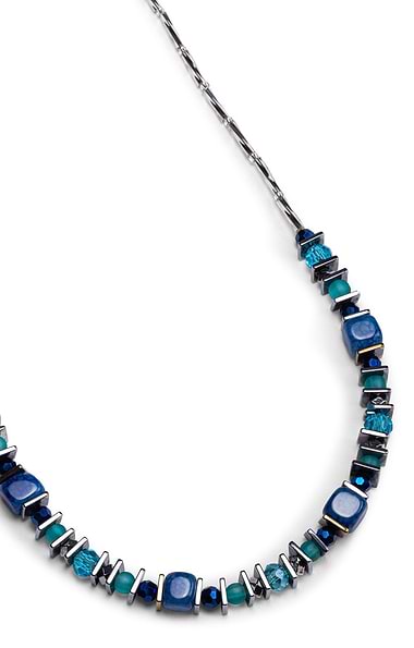 Arran Bay Blue Agate Frosted Glass Necklace