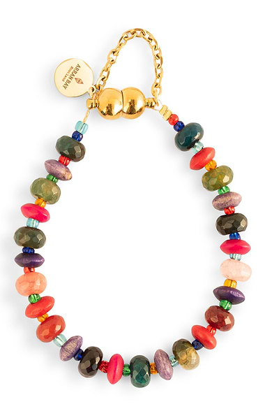 Arran Bay Coloured Wood and Agate Bracelet