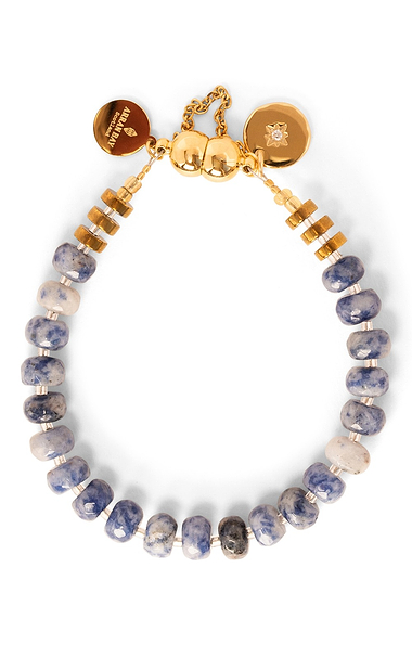 Arran Bay Jasper Gold Steel Flower Bracelet