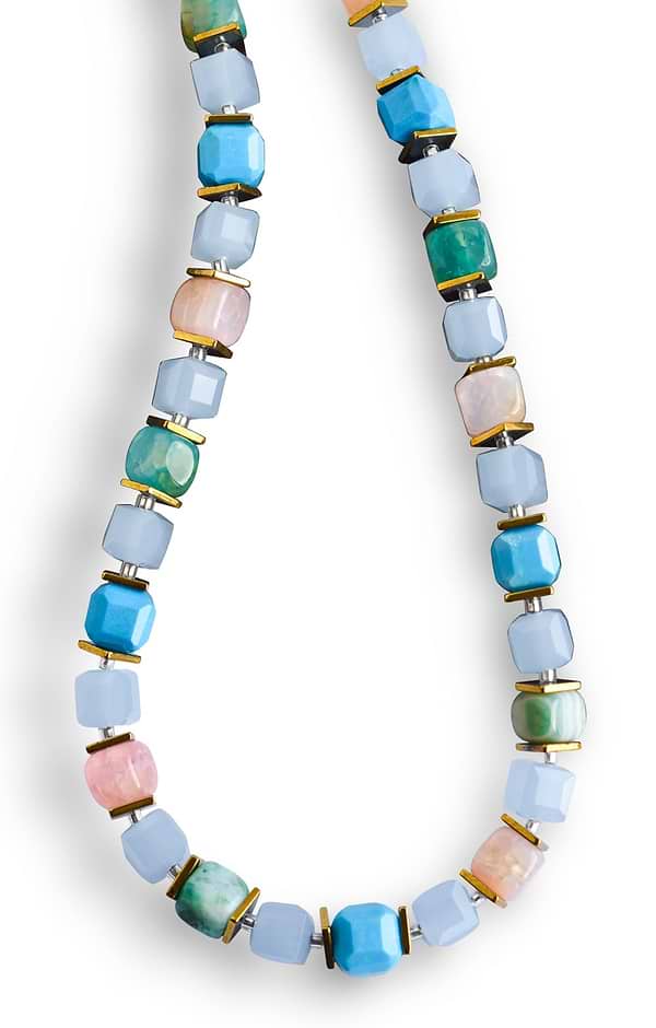 Arran Bay Agate, Hematite and Glass Bead Necklace