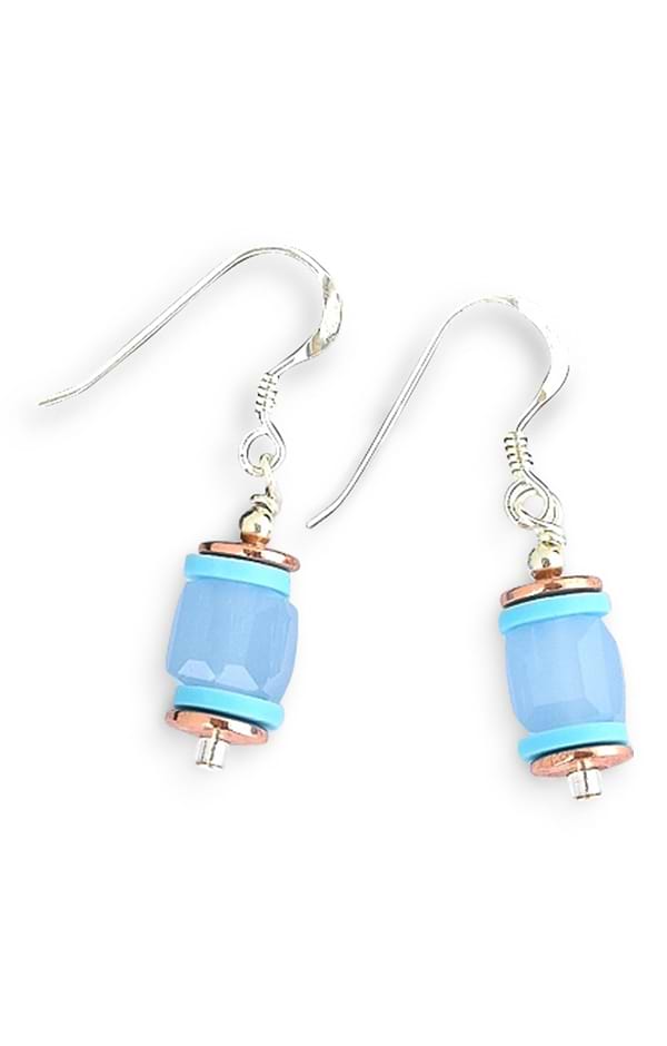 Arran Bay Blue Glass and Hematite Earrings