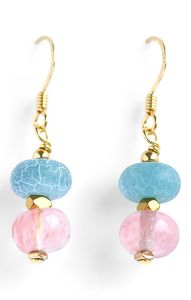 Arran Bay Mixed Agate Disc Earrings