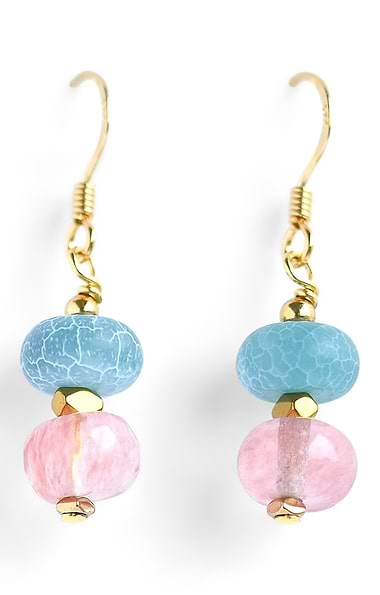 Arran Bay Mixed Agate Disc Earrings