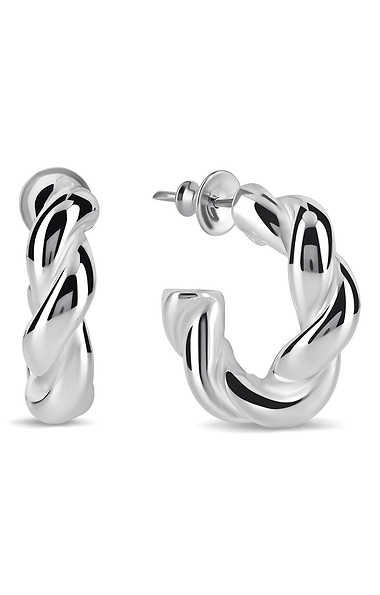 Ladies Silver Rope Studs
