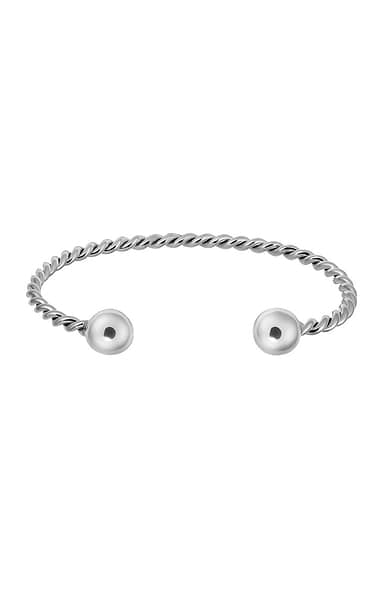 Tianguis Jackson Silver Twist Sphere Torque Bracelet