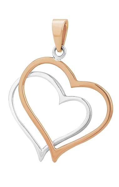 Tianguis Jackson Copper & Silver Double Heart Pendant