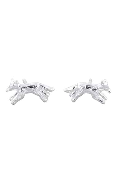Reeves & Reeves Silver Running Fox Stud Earrings