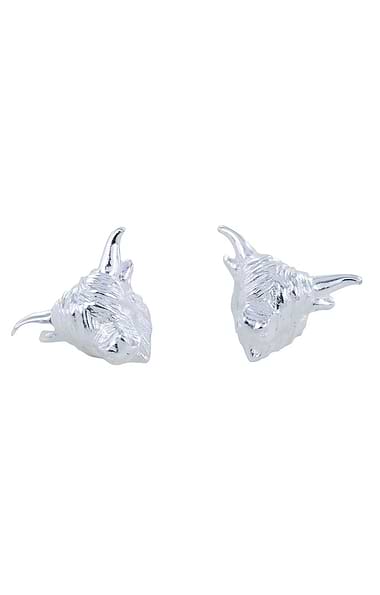 Reeves & Reeves Sterling Silver Highland Cow Earrings