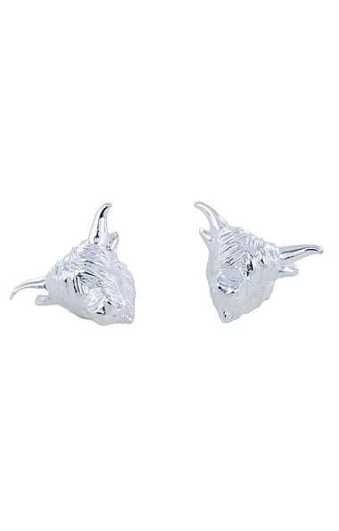 Reeves & Reeves Sterling Silver Highland Cow Earrings