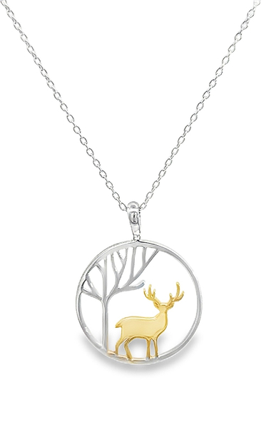 Reeves & Reeves Silver Stag Necklace