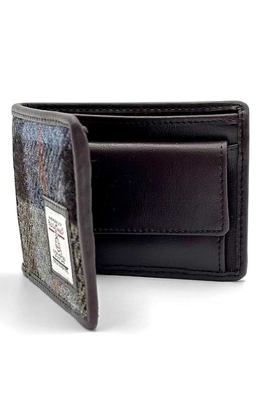 Bifold Harris Tweed® & Faux Leather Coin Wallet