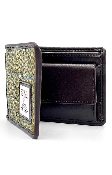 Bifold Harris Tweed® & Faux Leather Coin Wallet