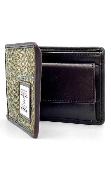 Bifold Harris Tweed® & Faux Leather Coin Wallet
