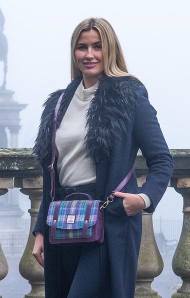 Ladies Mini Messenger Bag Trimmed with Harris Tweed®