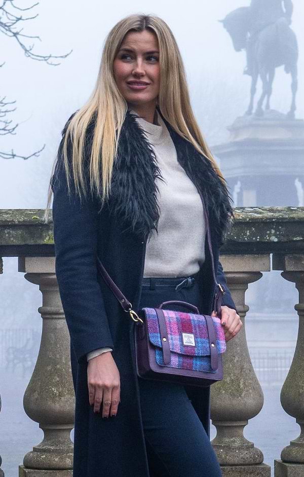 Ladies Mini Messenger Bag Trimmed with Harris Tweed®