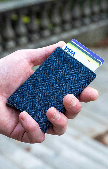 Pop Up RFID Card Holder with Harris Tweed®