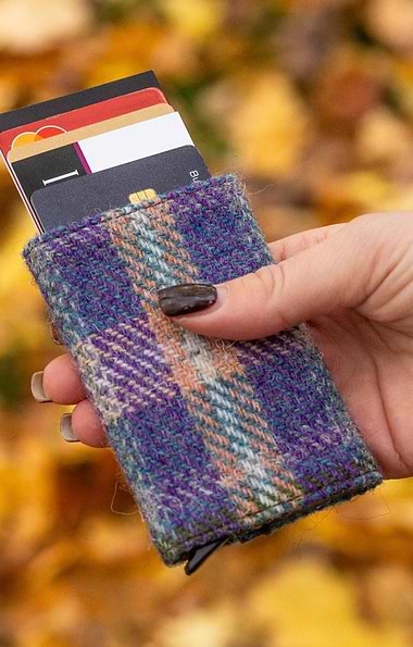 Pop Up RFID Card Holder with Harris Tweed®
