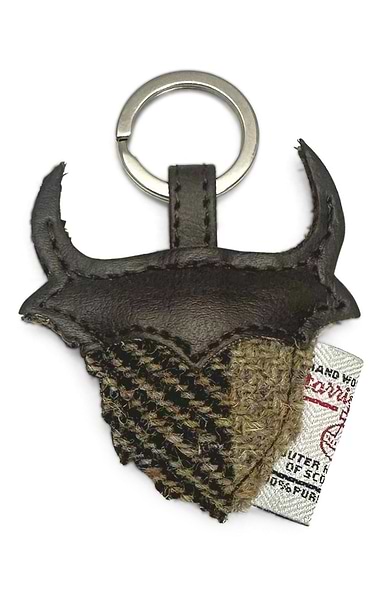 Highland Cow Keyring with Harris Tweed®
