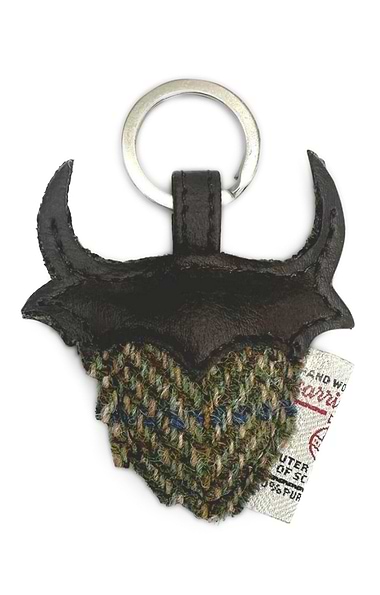 Highland Cow Keyring with Harris Tweed®
