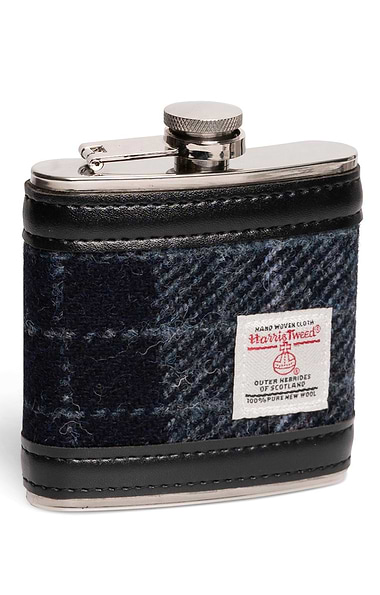 Harris Tweed® Covered 6oz Stainless Steel Hip Flask