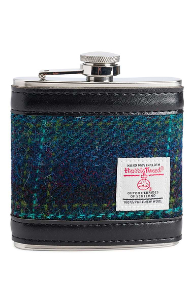 Harris Tweed® Covered 6oz Stainless Steel Hip Flask
