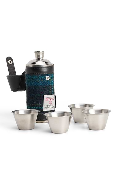 Harris Tweed® Covered Hunting Flask