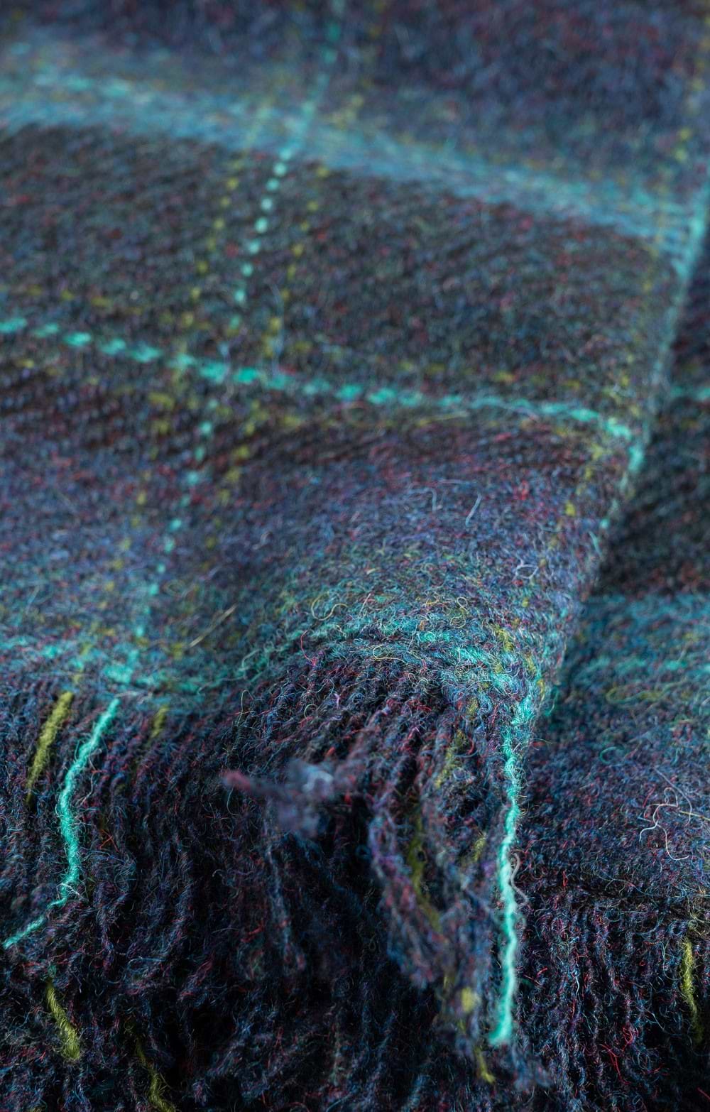 thumbnail image 2 of Harris Tweed Pure Wool Fringed Scarf – 60x150cm – Unisex – Made In UK 2 of 6