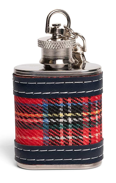 Tartan Mini Hip Flask Keyring