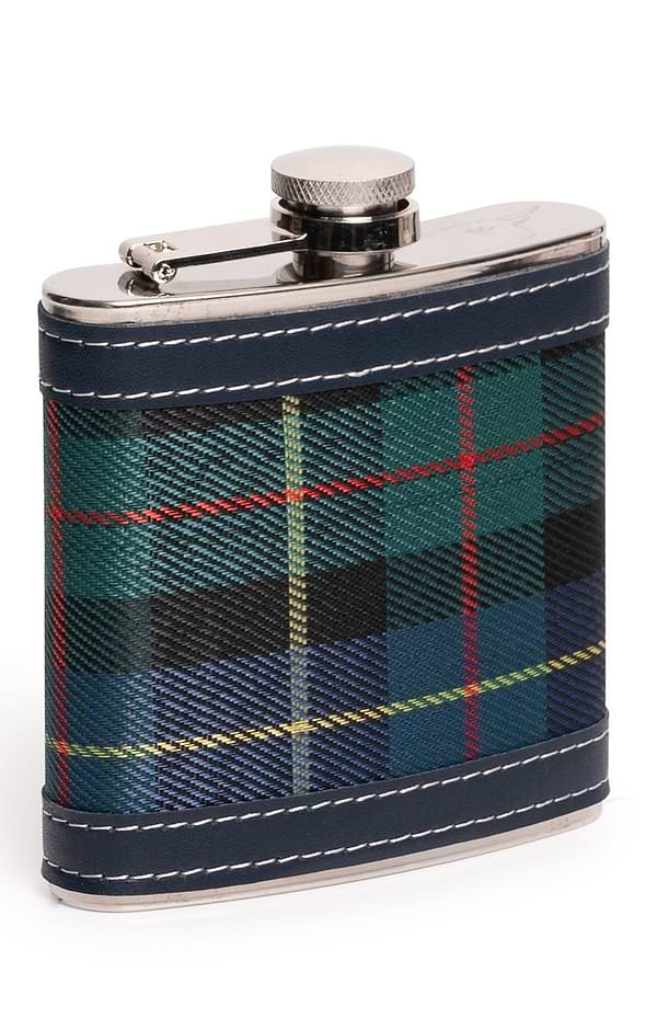 Tartan Covered 6oz Stainless Steel Hip Flask