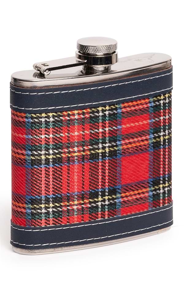 Tartan Covered 6oz Stainless Steel Hip Flask