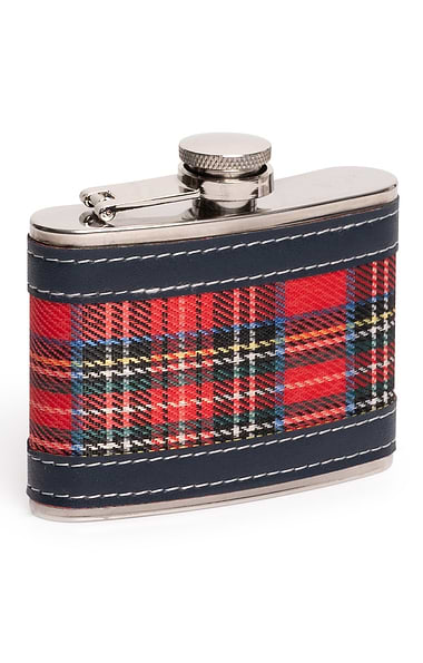 Tartan Covered 4oz Stainless Steel Hip Flask
