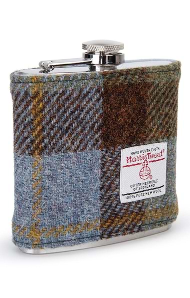 Six Ounce Boxed Harris Tweed® Covered Flask