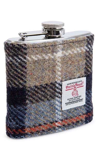 Six Ounce Boxed Harris Tweed® Covered Flask