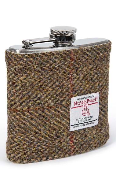 Six Ounce Boxed Harris Tweed® Covered Flask