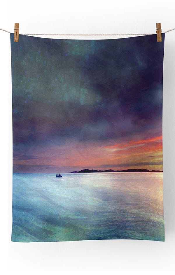 Cath Waters Scottish Landscape Tea Towel