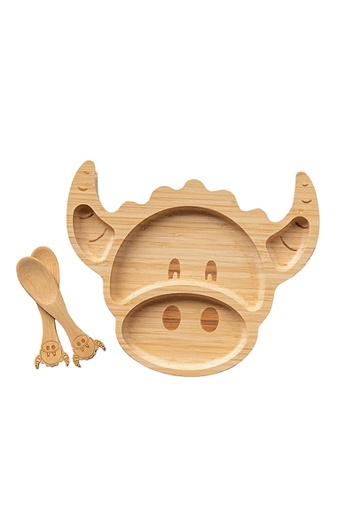 Children's Cow Bamboo Plate