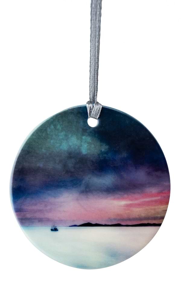 Cath Waters Scottish Landscape Porcelain Ornament