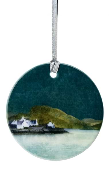 Cath Waters Scottish Landscape Porcelain Ornament