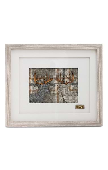 Southbeach Designs Framed Wooden Animal on Muted Tweed
