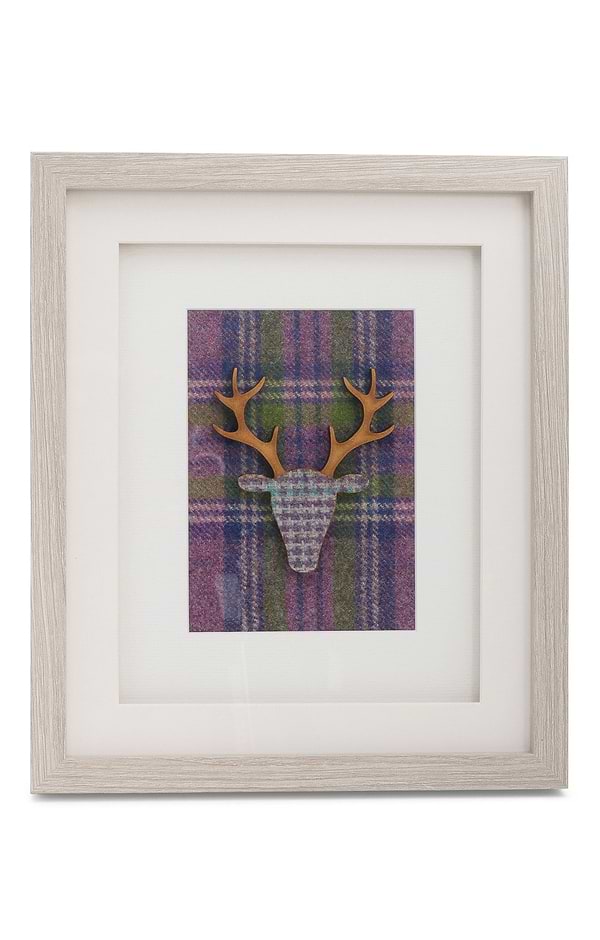 Southbeach Designs Framed Wooden Animal on Vibrant Tweed
