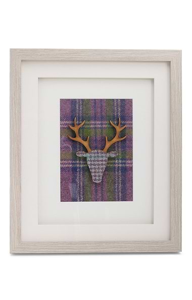 Southbeach Designs Framed Wooden Animal on Vibrant Tweed
