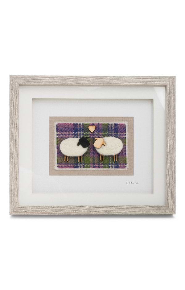 Southbeach Designs Framed Wooden Animal on Vibrant Tweed