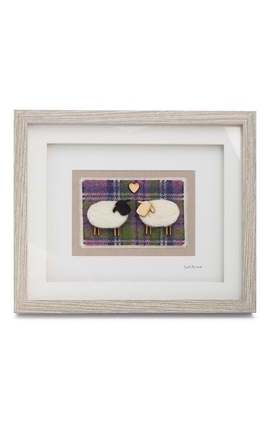 Southbeach Designs Framed Wooden Animal on Vibrant Tweed