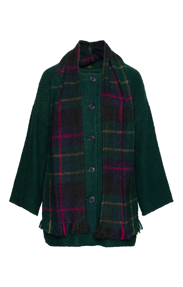 Ladies Freda Coat with Detachable Scarf