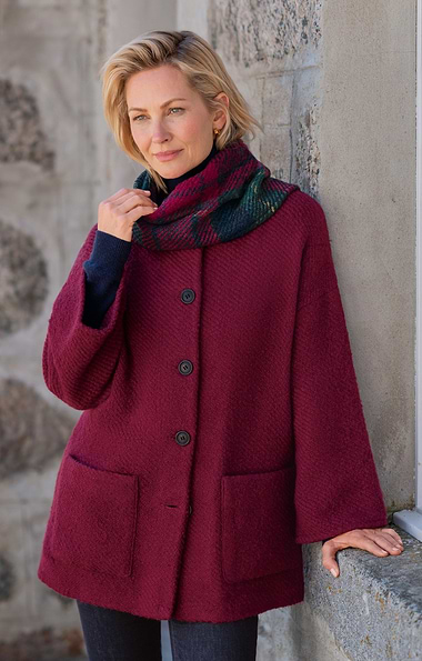 Ladies Freda Coat with Detachable Scarf